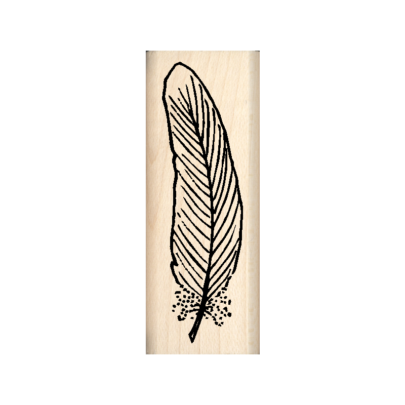 Feather Rubber Stamp 1" x 2" block