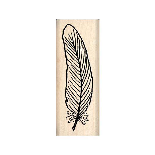 Feather Rubber Stamp 1" x 2" block