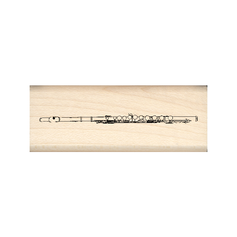 Flute Rubber Stamp .75" x 2" block