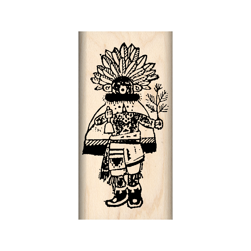 Kachina Doll Rubber Stamp 1" x 2" block