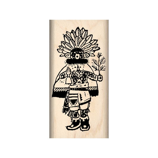 Kachina Doll Rubber Stamp 1" x 2" block