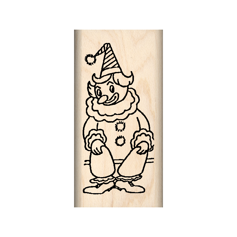 Clown Rubber Stamp 1" x 1.75" block
