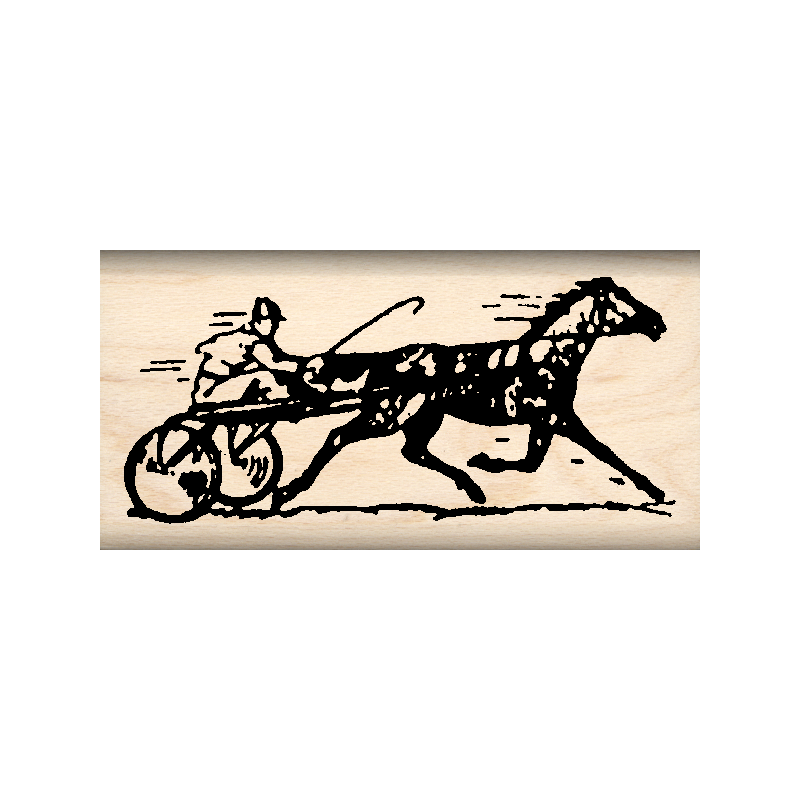 Harness Racer Rubber Stamp 1" x 2" block