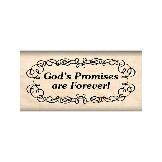God's Promises are Forever! Rubber Stamp 1" x 2" block