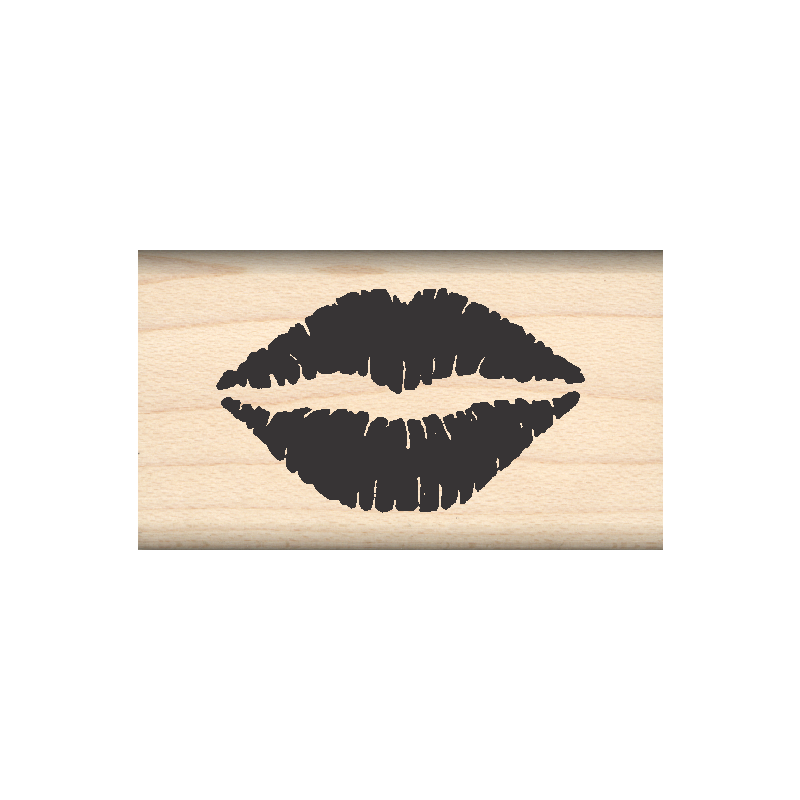 Lips Kiss Rubber Stamp 1" x 1.75" block