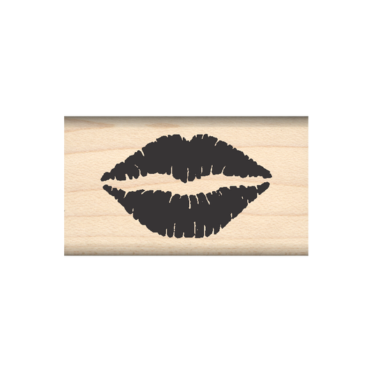 Lips Kiss Rubber Stamp 1" x 1.75" block
