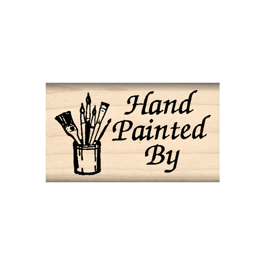 Hand Painted by Rubber Stamp 1" x 1.75" block