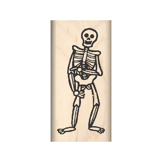 Skeleton Rubber Stamp 1" x 2" block