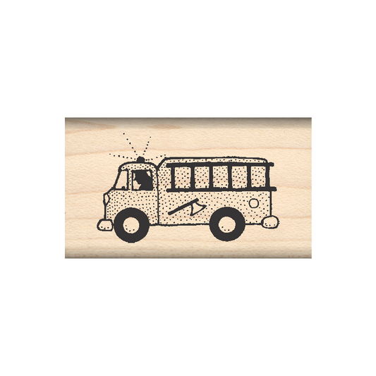 Fire Truck Rubber Stamp 1" x 1.75" block