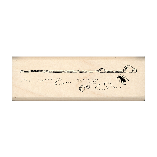 Pond Surface Rubber Stamp 1" x 2" block