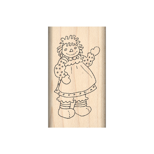 Rag Doll Girl Rubber Stamp 1" x 1.75" block