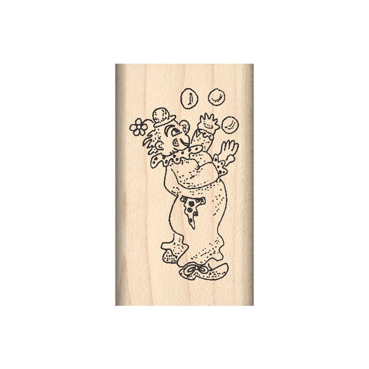 Juggling Clown Rubber Stamp 1" x 1.75" block