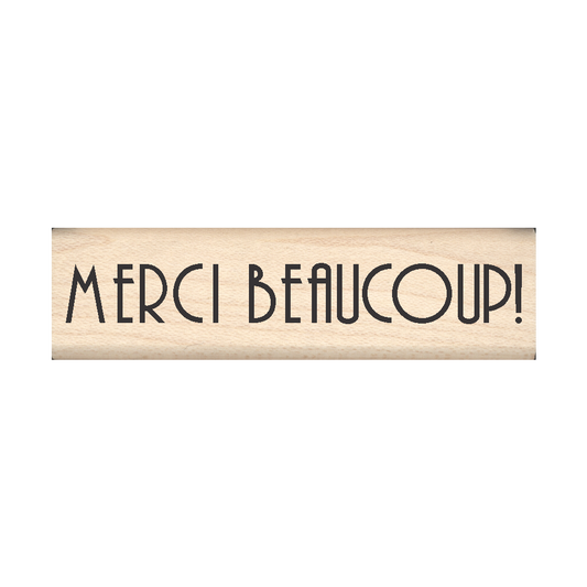 Merci Beaucoup! Rubber Stamp .75" x 2.75" block