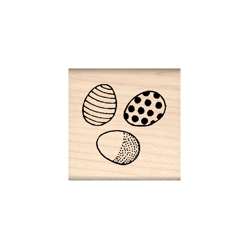 Easter Eggs Rubber Stamp 1.5" x 1.5" block