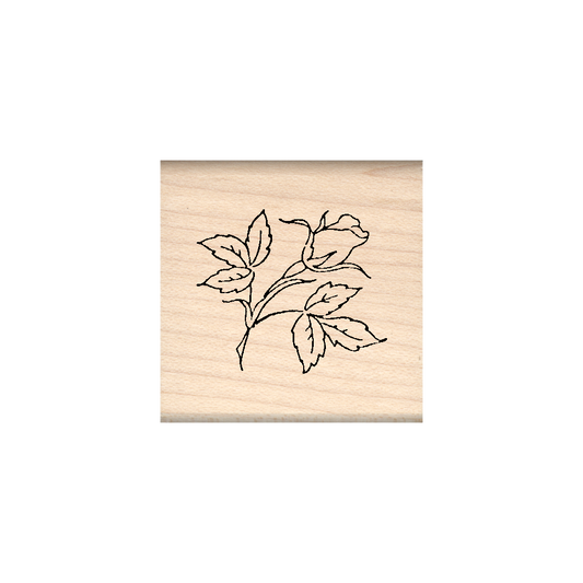 Rose Rubber Stamp 1.5" x 1.5" block
