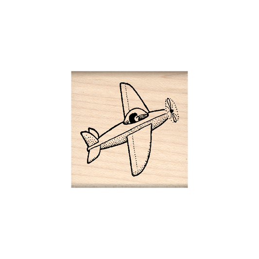 Airplane Rubber Stamp 1.5" x 1.5" block
