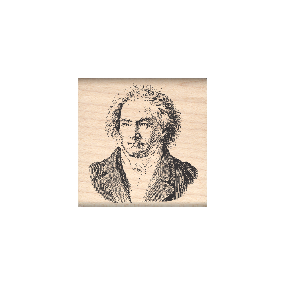 Beethoven Rubber Stamp 1.5" x 1.5" block