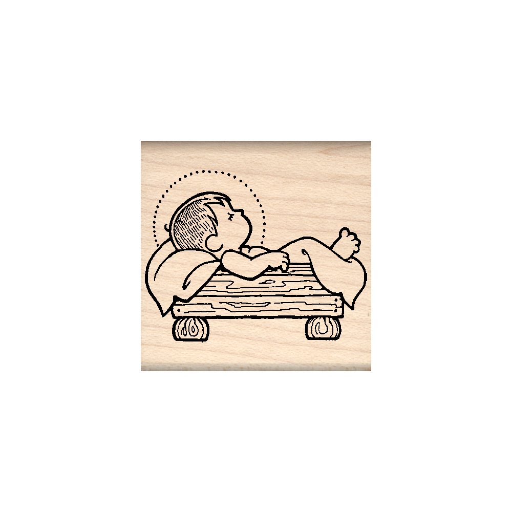 Baby Jesus Rubber Stamp 1.5" x 1.5" block