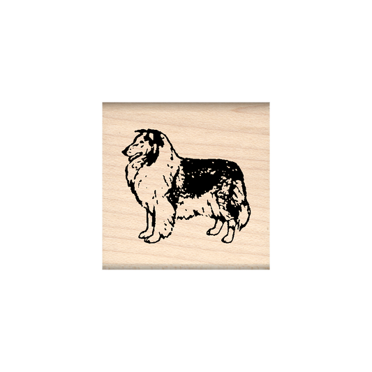 Collie Rubber Stamp 1.5" x 1.5" block