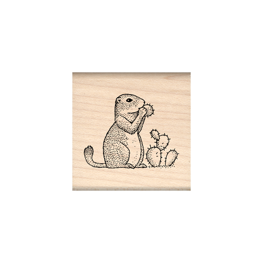 Ground Squirrel Rubber Stamp 1.5" x 1.5" block