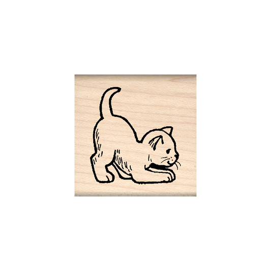 Kitten Rubber Stamp 1.5" x 1.5" block