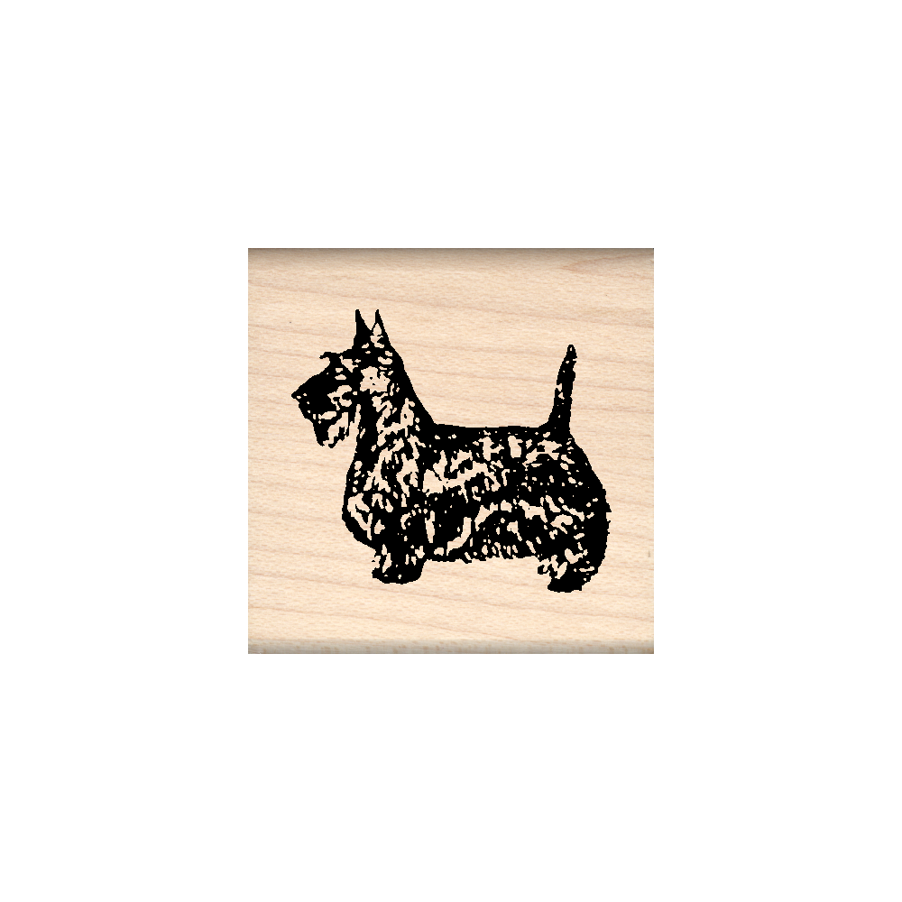 Scottish Terrier Rubber Stamp 1.5" x 1.5" block