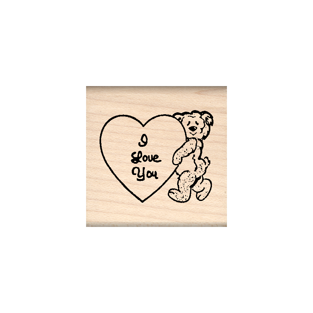 I Love You Rubber Stamp 1.5" x 1.5" block