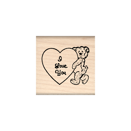 I Love You Rubber Stamp 1.5" x 1.5" block