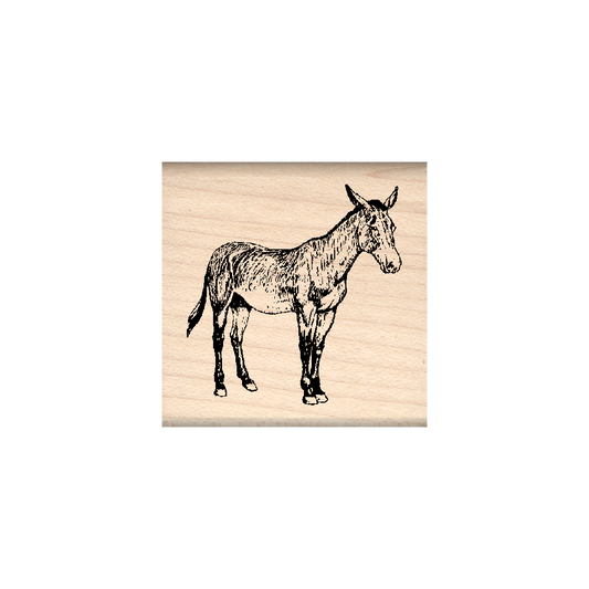 Donkey Rubber Stamp 1.5" x 1.5" block
