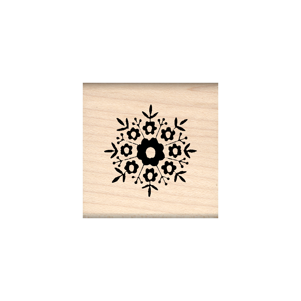 Snowflake Rubber Stamp 1.5" x 1.5" block