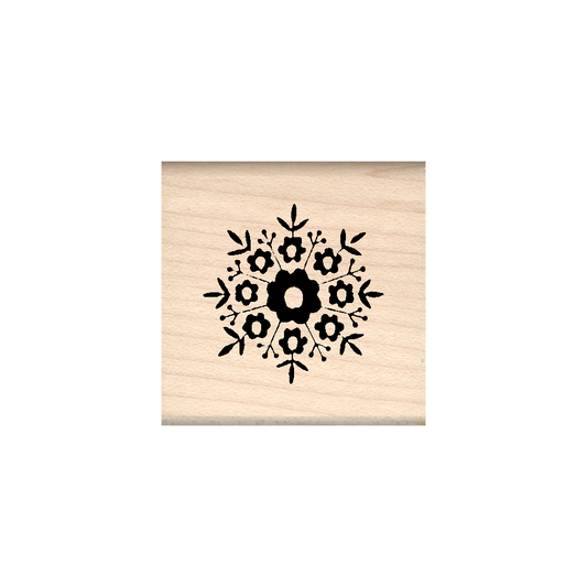 Snowflake Rubber Stamp 1.5" x 1.5" block