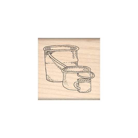Pots Rubber Stamp 1.5" x 1.5" block