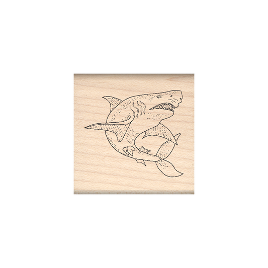 Shark Rubber Stamp 1.5" x 1.5" block