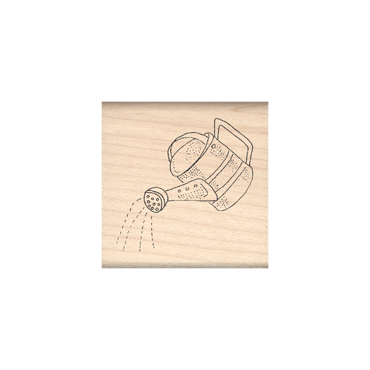 Watering Can Rubber Stamp 1.5" x 1.5" block