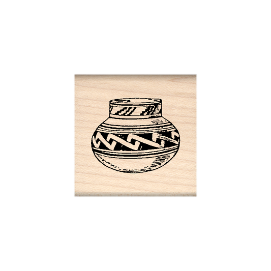 Clay Pot Rubber Stamp 1.5" x 1.5" block
