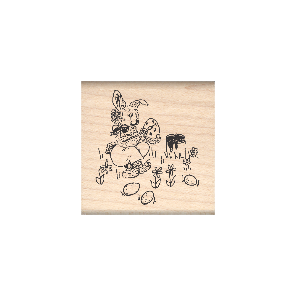 Easter Bunny Rubber Stamp 1.5" x 1.5" block