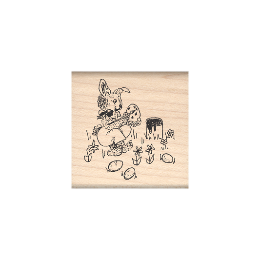 Easter Bunny Rubber Stamp 1.5" x 1.5" block