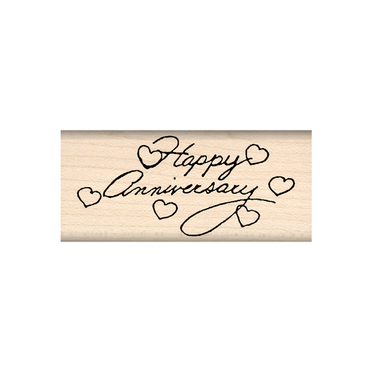 Happy Anniversary Rubber Stamp 1" x 2" block