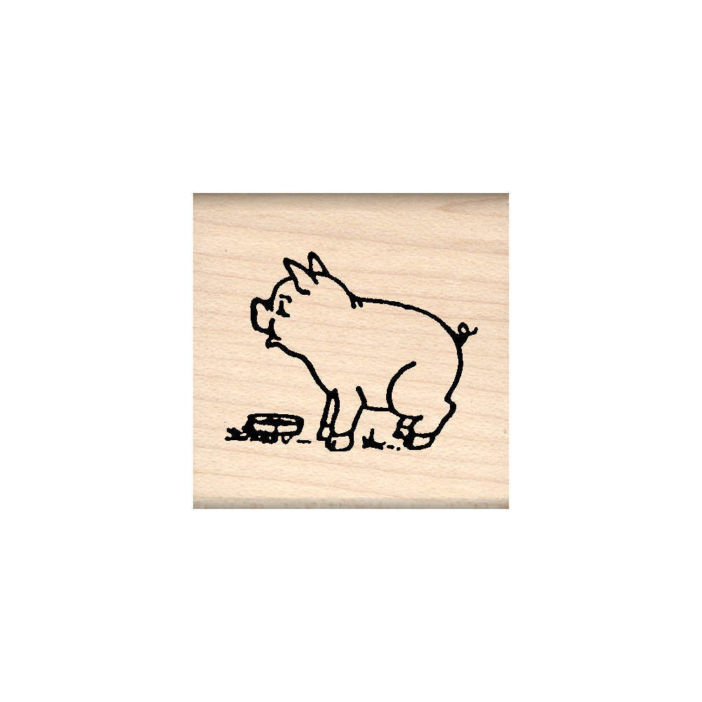 Pig Rubber Stamp 1.5" x 1.5" block
