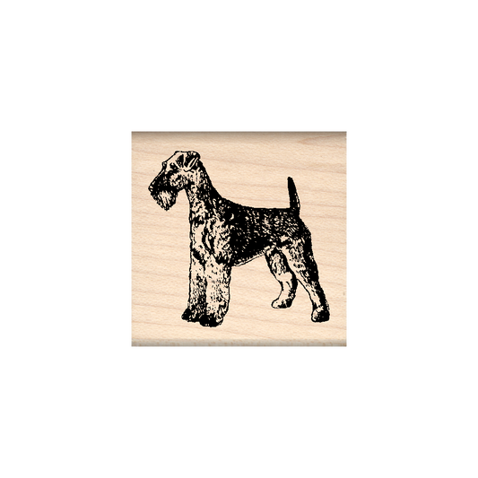 Airedale Rubber Stamp 1.5" x 1.5" block