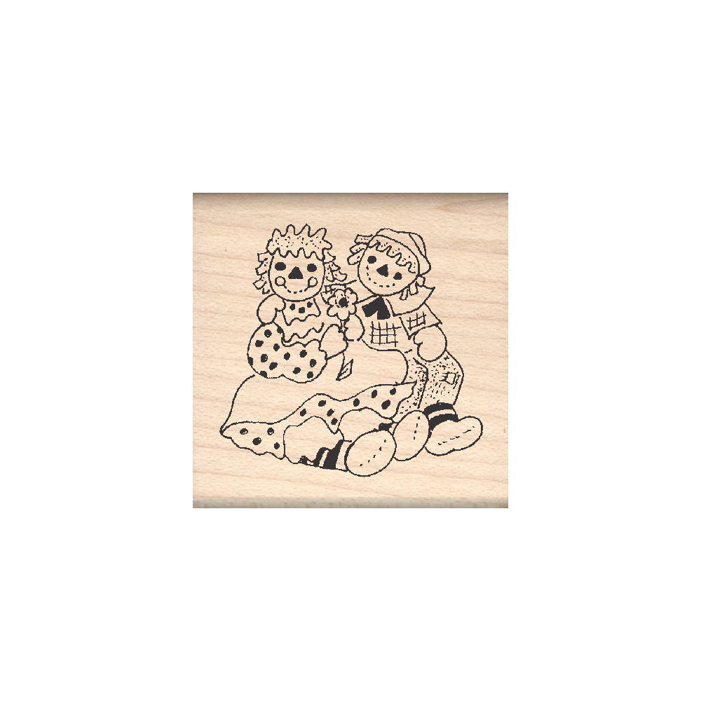 Rag Dolls Rubber Stamp 1.5" x 1.5" block