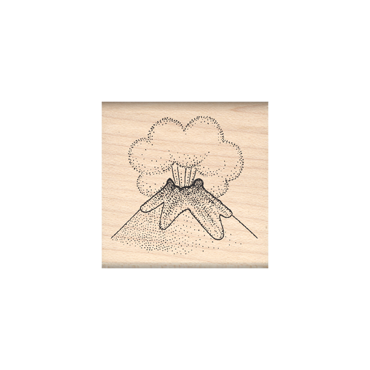 Volcano Rubber Stamp 1.5" x 1.5" block