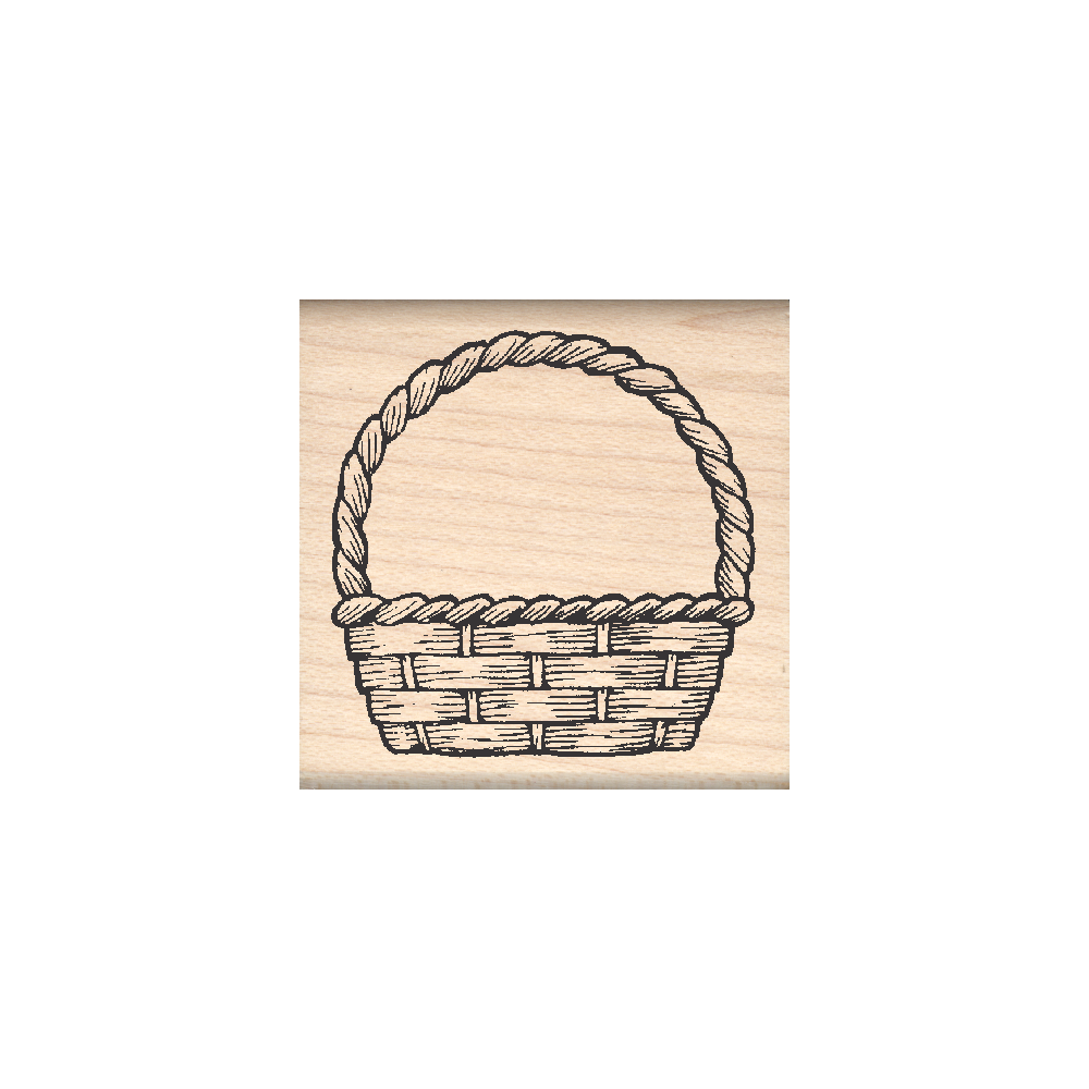 Basket Rubber Stamp 1.5" x 1.5" block