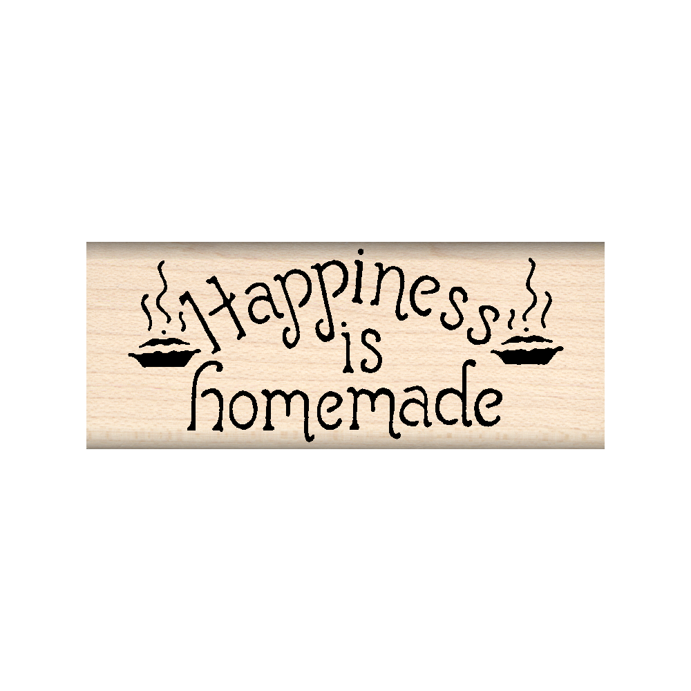 Happiness is Homemade Rubber Stamp 1" x 2.5" block