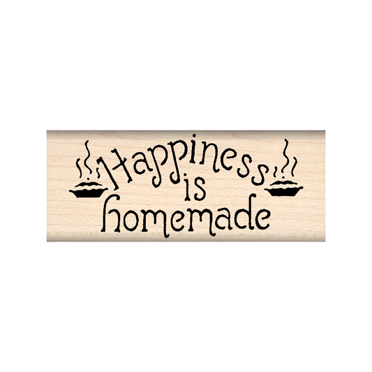 Happiness is Homemade Rubber Stamp 1" x 2.5" block