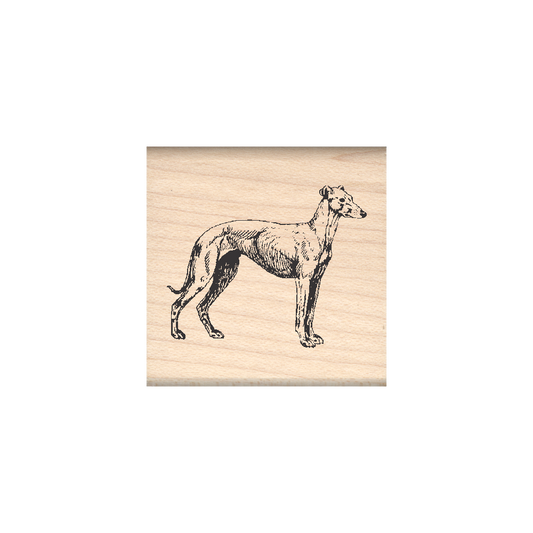 Greyhound Rubber Stamp 1.5" x 1.5" block