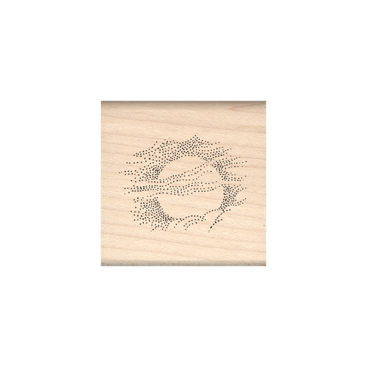 Moon/Clouds Rubber Stamp 1.5" x 1.5" block
