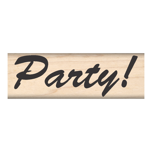 Party! Rubber Stamp 1" x 3" block