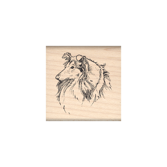Collie Rubber Stamp 1.5" x 1.5" block