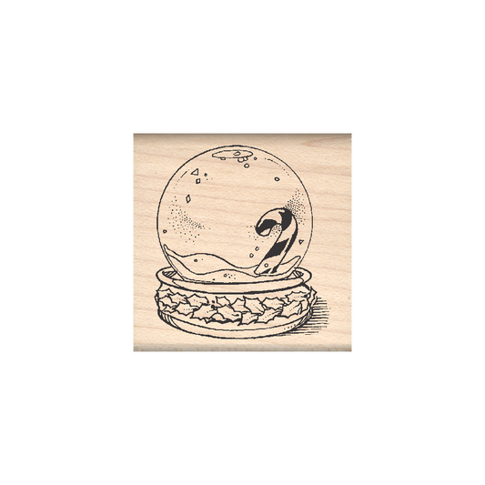 Snow Globe Rubber Stamp 1.5" x 1.5" block
